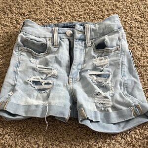 Aeropostale Light Blue Ripped Jean Shorts